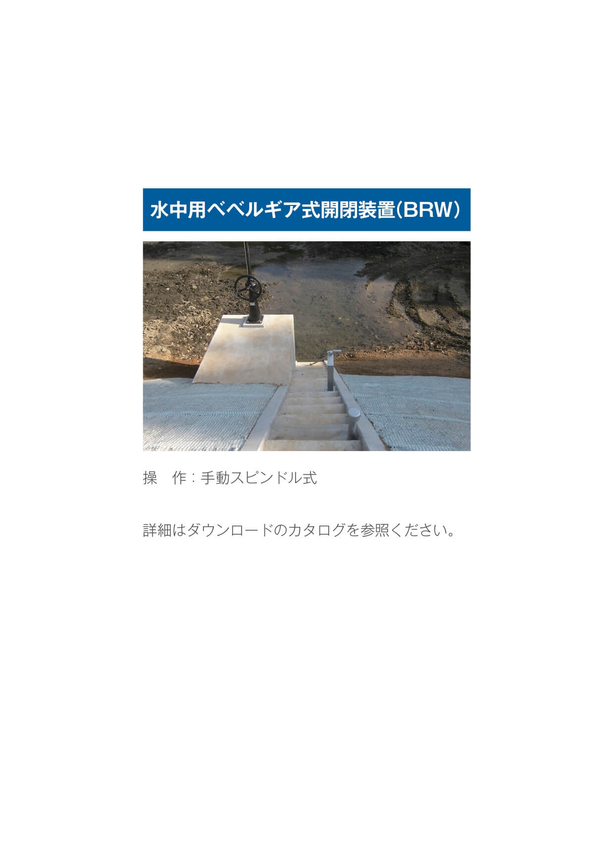 水中用ベベルギア式開閉装置(BRW)