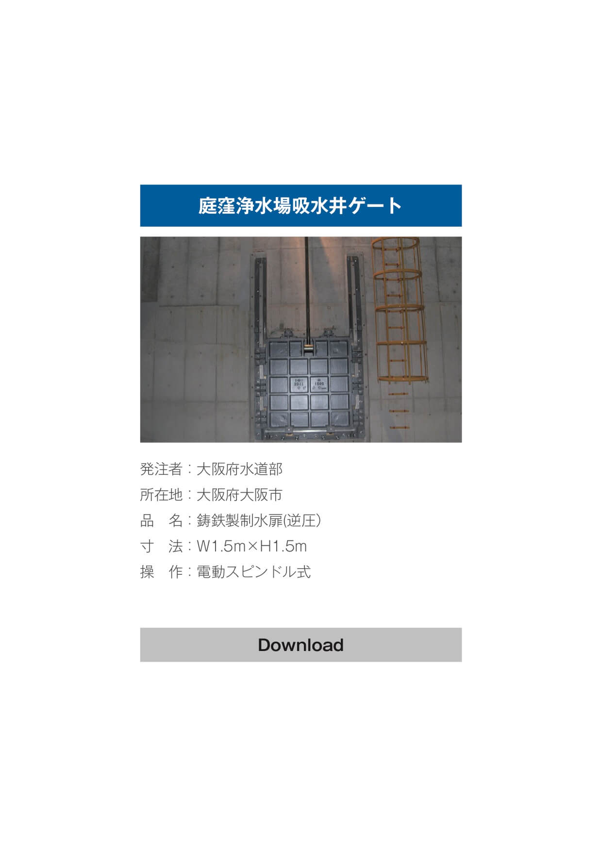 鋳鉄製電動式制水扉